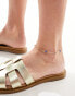 Фото #1 товара ASOS DESIGN anklet with blue eye charms in gold tone