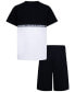 ფოტო #13 პროდუქტის Little Boys Jumpman Blocked Taping Tee and Shorts Set