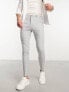 ASOS DESIGN super skinny wool mix smart trousers in grey window check