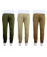 Men's Slim Fit Basic Stretch Twill Joggers, Pack of 3