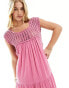 Фото #4 товара ASOS DESIGN crochet swing tiered maxi dress in rose