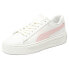 Puma Smash V3 Platform Lace Up Womens White Sneakers Casual Shoes 39075805