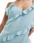 Pretty Lavish ruffle midaxi dress in seaspray blue