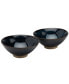 Фото #1 товара 8" Reactive Blue Stoneware Ramen Noodle Bowls, Set of 2