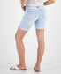 Фото #2 товара Juniors' Cuffed Hem Bermuda Denim Shorts