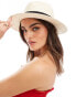 Mango straw hat with black band in natural