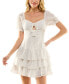 ფოტო #1 პროდუქტის Juniors' Tiered Eyelet Fit & Flare Dress