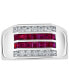 EFFY® Men's Ruby (1 ct. t.w.) & White Sapphire (1-1/4 ct. t.w.) Ring in Sterling Silver