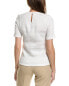 Lafayette 148 New York Smocked Blouse Women's White L