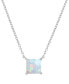 ფოტო #1 პროდუქტის Lab-Grown Opal Square Cut Solitaire 18" Pendant Necklace (5/8 ct. t.w.)