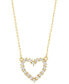 ფოტო #1 პროდუქტის Open Heart Diamond Cut Pendant Necklace in 10k Two-Tone Gold, 16" + 2" extender