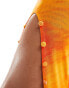 Farai London Carina mesh thigh split button through maxi skirt in orange ombre Разноцветный, M - фото #4