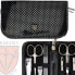 Фото #4 товара Drei Schwerter 8-Piece Manicure Set ‘Roma’, High-Quality Nail Care Set, Ostrich Look Faux Leather Case, Contents: Nail Scissors Set, Foot/Nail Clippers, Tweezers, Glass Nail File, Sapphire Nail File