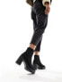 ASOS DESIGN Wide Fit Elma heeled chunky chelsea boots in black