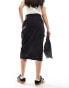 French Connection cargo midi skirt in black