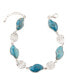 ფოტო #1 პროდუქტის Luna Genuine Blue Apatite Abstract Line Bracelet