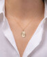 ფოტო #2 პროდუქტის Diamond Baguette Oval Pleated Disc Pendant Necklace (1/10 ct. t.w.) in 14k Gold, 16" + 2" extender