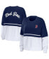 Фото #2 товара Women's Navy, White Boston Red Sox Chunky Pullover Sweater