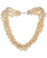 ფოტო #1 პროდუქტის Multicolor Freshwater Pearl (4 x 6mm) Multistrand 17" Collar Necklace in Sterling Silver
