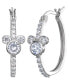 ფოტო #1 პროდუქტის Cubic Zirconia Mickey Mouse Hoop Earrings in Sterling Silver