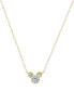 ფოტო #6 პროდუქტის Mickey Mouse Cubic Zirconia Birthstone Pendant Necklace with 15" Chain in 14k Yellow Gold