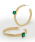 ფოტო #3 პროდუქტის Faux Stone Gem Omega Hoop Earrings