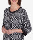 ფოტო #5 პროდუქტის Runway Ready Women's Houndstooth Textured Top