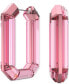 ფოტო #1 პროდუქტის Swarovaki Silver-Tone Pink Crystal Octagon Hoop Earrings