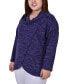 ფოტო #3 პროდუქტის Women's Plus Size Long Sleeve Cowl Neck Top