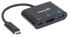 Фото #7 товара Manhattan USB-C Dock/Hub - Ports (x3): HDMI - USB-A and USB-C - With Power Delivery to USB-C Port (60W) - Cable 8cm - Black - Three Year Warranty - Blister - USB Type-A - USB Type-C - Black - Acrylonitrile butadiene styrene (ABS) - HDCP 1.4 CE FCC RoHS2 WEEE - 3840
