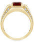 ფოტო #4 პროდუქტის Men's Lab Created Ruby (4-1/6 ct. t.w.) & Lab-Created Diamond (1 ct. t.w.) Ring in 10k Gold