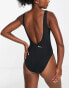 Nike Swimming logo one piece swimsuit in black