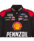 Фото #3 товара Men's Black Joey Logano Shell Pennzoil Twill Driver Uniform Full-Snap Jacket