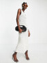 Фото #1 товара Topshop textured sleeveless column midi dress in ecru