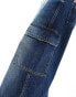 ASOS DESIGN super baggy cargo jeans in dark wash blue