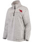 Фото #1 товара Women's Gray Alabama Crimson Tide Sherpa Super-Soft Quarter-Zip Pullover Jacket