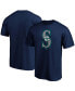 Фото #1 товара Men's Navy Seattle Mariners Official Logo T-shirt