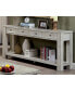 Фото #6 товара White Rustic Solid Wood Sofa Table with Open Shelf Storage