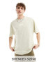 ASOS DESIGN oversized t-shirt in heavyweight 220gsm washed beige with souvenir chest print