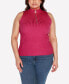 ფოტო #1 პროდუქტის Black Label Plus Size Sleeveless Quarter Zip Sweater