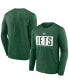 Фото #1 товара Men's Green New York Jets Big and Tall Wordmark Long Sleeve T-shirt