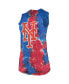 Women's Threads Red and Blue New York Mets Tie-Dye Tri-Blend Muscle Tank Top
