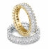 Sparkling gold-plated ring with baguette clear zircons SAVP090