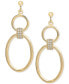 ფოტო #1 პროდუქტის Diamond Open Oval Drop Earrings (1/5 ct. t.w.) in 14k Gold-Plated Sterling Silver