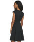ფოტო #2 პროდუქტის Petite Cap-Sleeve Fit & Flare Dress