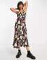 Фото #1 товара Whistles Maila electric floral dress in black multi