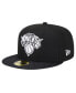 Фото #2 товара Men's Black New York Knicks Active Satin Visor 59FIFTY Fitted Hat