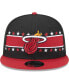 Фото #2 товара Men's Black Miami Heat Banded Stars 9FIFTY Snapback Hat