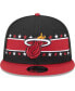 Men's Black Miami Heat Banded Stars 9FIFTY Snapback Hat