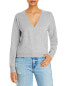 Aqua Cashmere Womens Faux Wrap Cashmere Wrap Sweater Grey L